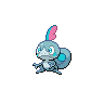 Sobble — mały pikselowy sprite w wariancie shiny
