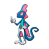 Inteleon — mały pikselowy sprite w wariancie shiny