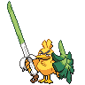 Sirfetchd — mały pikselowy sprite w wariancie shiny