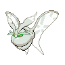 Frosmoth — mały pikselowy sprite w wariancie shiny