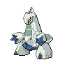 Duraludon — mały pikselowy sprite w wariancie shiny