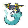 Dragapult — mały pikselowy sprite w wariancie shiny