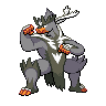 Urshifu — mały pikselowy sprite w wariancie shiny