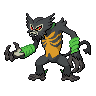 Zarude — mały pikselowy sprite w wariancie shiny