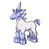 Glastrier — mały pikselowy sprite w wariancie shiny