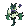 Meowscarada — mały pikselowy sprite w wariancie shiny