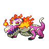 Skeledirge — mały pikselowy sprite w wariancie shiny