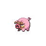 Lechonk — mały pikselowy sprite w wariancie shiny