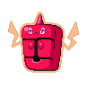 Rotom (Frost) — mały pikselowy sprite w wariancie shiny