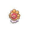 Castform (Sunny) — mały pikselowy sprite w wariancie shiny