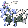 Kyurem (White) — mały pikselowy sprite w wariancie shiny