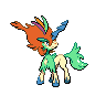 Keldeo (Resolute) — mały pikselowy sprite w wariancie shiny