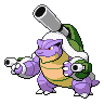 Blastoise (Mega) — mały pikselowy sprite w wariancie shiny