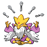 Alakazam (Mega) — mały pikselowy sprite w wariancie shiny