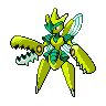 Scizor (Mega) — mały pikselowy sprite w wariancie shiny