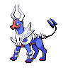 Houndoom (Mega) — mały pikselowy sprite w wariancie shiny