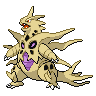 Tyranitar (Mega) — mały pikselowy sprite w wariancie shiny