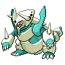 Aggron (Mega) — mały pikselowy sprite w wariancie shiny