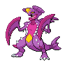 Garchomp (Mega) — mały pikselowy sprite w wariancie shiny