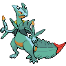 Sceptile (Mega) — mały pikselowy sprite w wariancie shiny