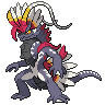Koraidon — mały pikselowy sprite w wariancie shiny