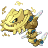 Steelix (Mega) — mały pikselowy sprite w wariancie shiny