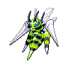 Beedrill (Mega) — mały pikselowy sprite w wariancie shiny