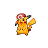 Pikachu (Kalos Cap) — mały pikselowy sprite w wariancie shiny