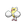 Oricorio (Pom Pom) — mały pikselowy sprite w wariancie shiny