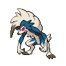 Lycanroc (Midnight) — mały pikselowy sprite w wariancie shiny