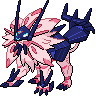Necrozma (Dusk) — mały pikselowy sprite w wariancie shiny