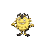 Meowth (z Galaru) — mały pikselowy sprite w wariancie shiny