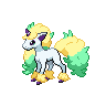 Ponyta (z Galaru) — mały pikselowy sprite w wariancie shiny
