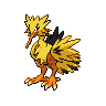 Zapdos (z Galaru) — mały pikselowy sprite w wariancie shiny
