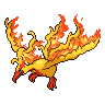 Moltres (z Galaru) — mały pikselowy sprite w wariancie shiny