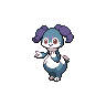 Indeedee (♀) — mały pikselowy sprite w wariancie shiny