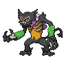 Zarude (Dada) — mały pikselowy sprite w wariancie shiny