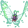 Butterfree (Gigantamax) — mały pikselowy sprite w wariancie shiny