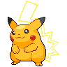 Pikachu (Gigantamax) — mały pikselowy sprite w wariancie shiny