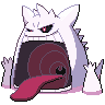 Gengar (Gigantamax) — mały pikselowy sprite w wariancie shiny