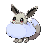 Eevee (Gigantamax) — mały pikselowy sprite w wariancie shiny