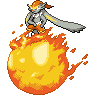 Cinderace (Gigantamax) — mały pikselowy sprite w wariancie shiny