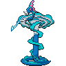 Inteleon (Gigantamax) — mały pikselowy sprite w wariancie shiny