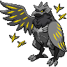 Corviknight (Gigantamax) — mały pikselowy sprite w wariancie shiny