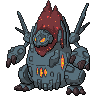 Coalossal (Gigantamax) — mały pikselowy sprite w wariancie shiny
