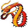 Centiskorch (Gigantamax) — mały pikselowy sprite w wariancie shiny