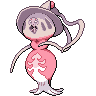 Hatterene (Gigantamax) — mały pikselowy sprite w wariancie shiny