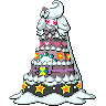 Alcremie (Gigantamax) — mały pikselowy sprite w wariancie shiny