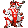 Urshifu (Single Strike Gigantamax) — mały pikselowy sprite w wariancie shiny