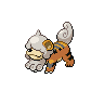 Growlithe (z Hisui) — mały pikselowy sprite w wariancie shiny